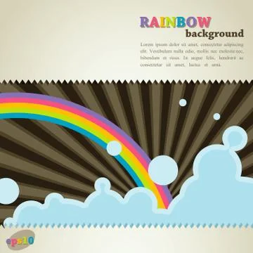 Abstract retro background with rainbow Stock Illustration