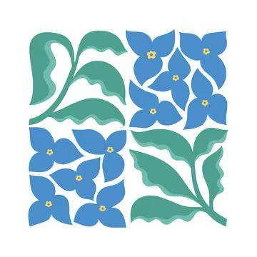 Abstract retro botanical 70s pattern. Vintage hippie floral vector illustration Stock Illustration