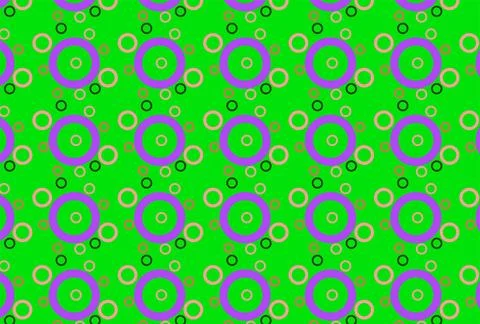 Abstract Retro Circle Pattern in Green and Purple  Seamless Geometric Backg.. イラスト素材