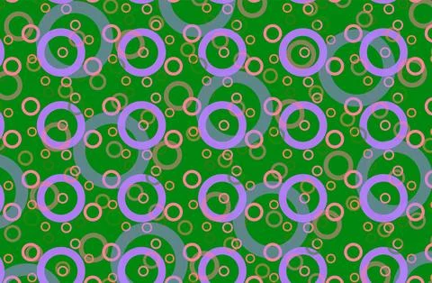 Abstract Retro Circle Pattern in Green and Purple  Seamless Geometric Backg.. イラスト素材