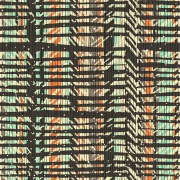 Abstract retro colors stripes pattern. Seamless hand-drawn lines vector desig Illustrazione stock