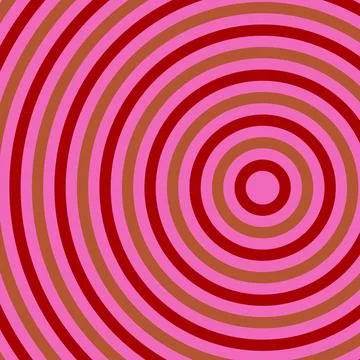 Abstract Retro Concentric Circle Background with Pink Red and Brown Rings f.. Stock Illustration