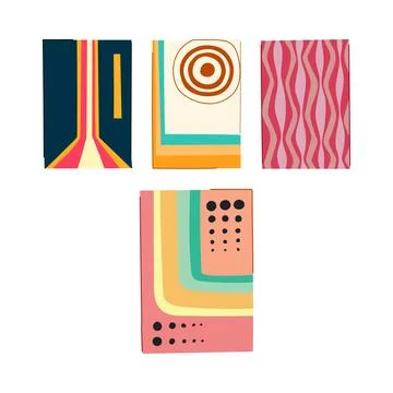 Abstract retro design elements collection illustrating vintage aesthetics 스톡 일러스트