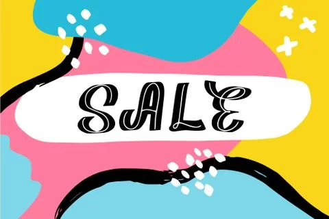 Abstract retro design style with ink texture. Stock Illustration