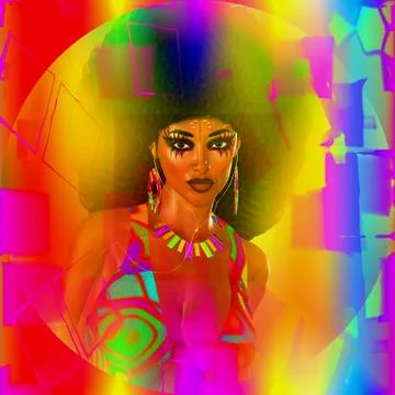 Abstract, retro digital art image Stock Illustration