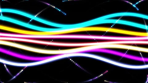 Abstract Retro Dynamic Fluid Rainbow Waves Seamless Stock-Footage 348130212