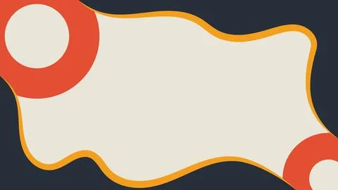 Abstract retro geometric background with fluid dark blue border and orange .. Stock Illustration