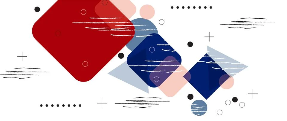 Abstract Retro geometric background. Gradient color poster with the flat fi.. Foto stock