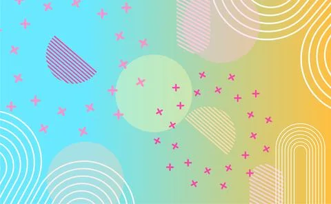 Abstract Retro geometric background. Gradient color poster with flat figure.. Stock Photos