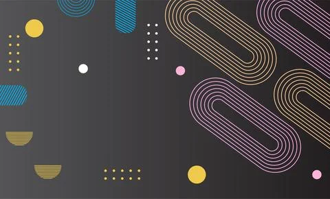 Abstract Retro geometric background. Gradient color poster with flat figure.. 写真素材