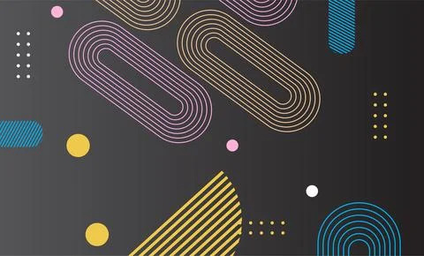 Abstract Retro geometric background. Gradient color poster with flat figure.. Stock Photos