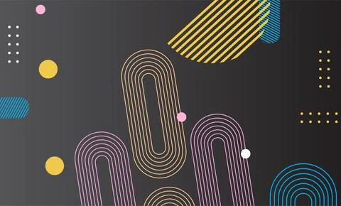 Abstract Retro geometric background. Gradient color poster with flat figure.. Foto stock