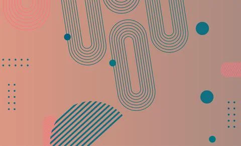 Abstract Retro geometric background. Gradient color poster with flat figure.. Stock Photos