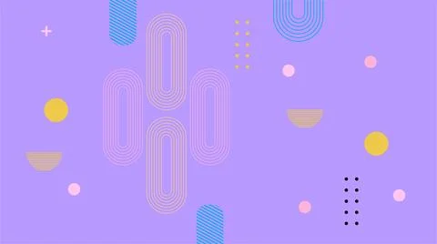 Abstract Retro geometric background. Gradient color poster with flat figure.. Stock Photos