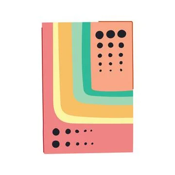 Abstract retro geometric pattern with curved stripes and dots Stock Illustration