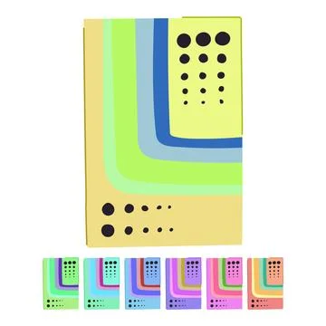 Abstract retro geometric pattern with curved stripes and dots graphic イラスト素材