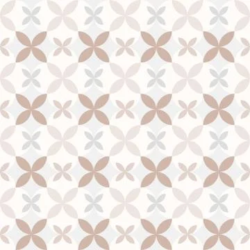 Abstract retro geometric seamless pattern background, flower theme Illustrazione stock