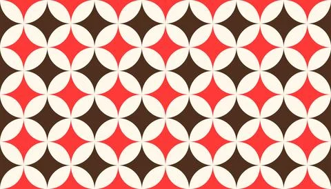 Abstract retro geometric seamless pattern. Decorative ornament background in 60s Stock Illustration