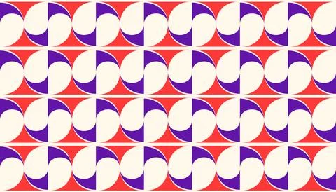 Abstract retro geometric seamless pattern. Decorative ornament background in 60s Stock Illustration