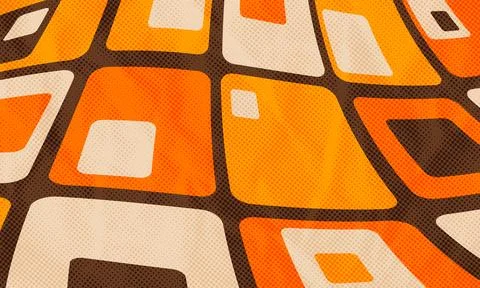 Abstract Retro Geometric Shapes Pattern Vector Background Halftone Print Texture Stock Illustration