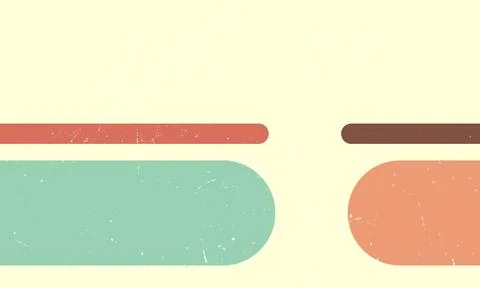 Abstract retro geometric shapes with rounded edges and distressed texture o.. 库存插图