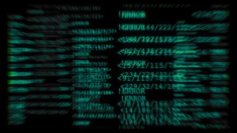 Abstract Retro Green Computer Terminal Text Scrolling Loop Stock Footage 323968162