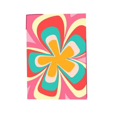 Abstract retro groovy flower pattern creating vibrant wavy illustration Stockillustratie