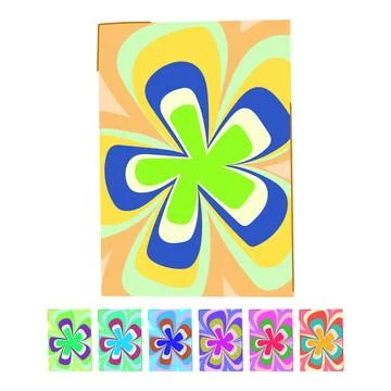 Abstract retro groovy flower pattern creating vibrant wavy graphic Stock Illustration