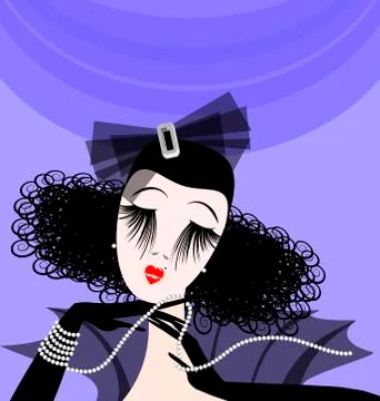 Abstract retro lady Stock Illustration