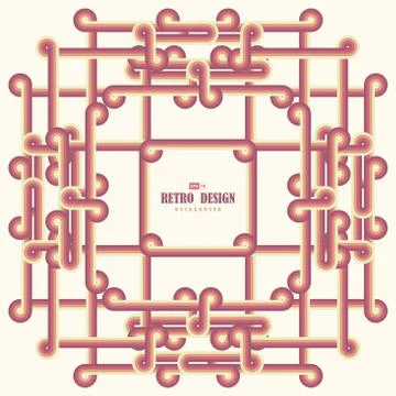 Abstract retro line pattern artwork frame background. Stock Illustration