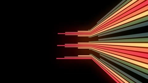 Abstract retro lines animation in rotation. Spining vintage colors square in Stock Footage 246679148