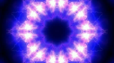 Abstract retro lotus flower pattern lightning power tech fireworks background. Stock Footage 8968588