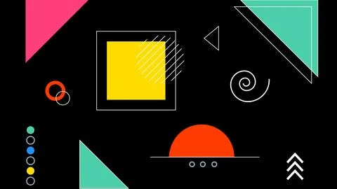 Abstract Retro Memphis Background Stock Illustration