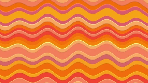 Abstract Retro Orange Horizontal Waves  Background Loop Stock Footage 245974471