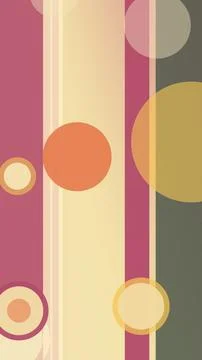 Abstract retro pattern with layered circles and vertical stripes in warm pi.. Illustrazione stock
