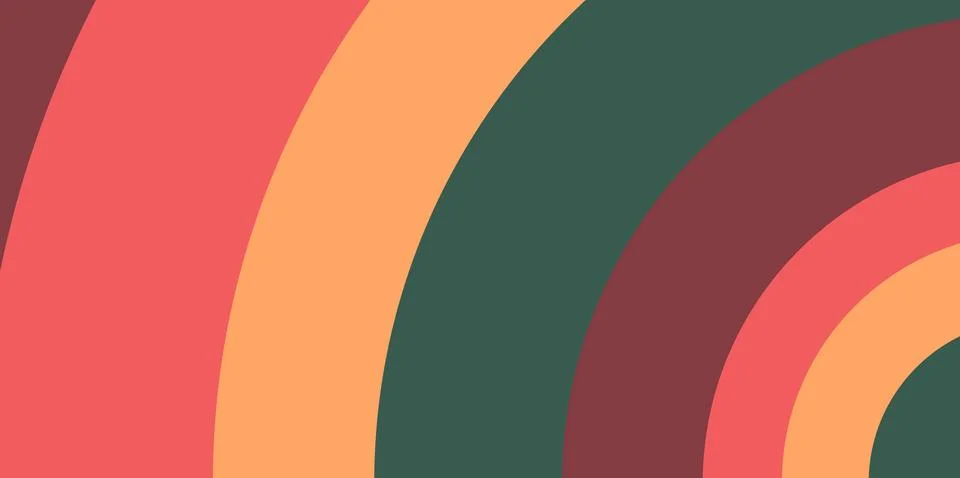 Abstract retro rainbow pattern with warm earthy tones and curved lines Stock Illustration