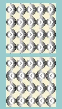 Abstract retro rounded geometric patterns composed of mono line semicircle Stock Illustration