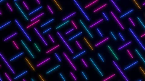 Abstract Retro Sci-Fi Neon bright lens flare colored on black background. Stock Illustration