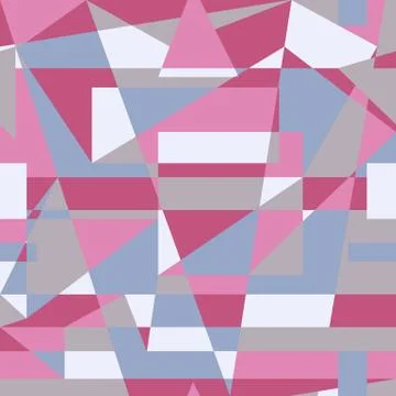 Abstract retro seamless pattern of geometric shapes. Stock Illustration