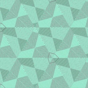 Abstract retro style 3d cubes geometric continuous pattern in teal color Stock Illustration