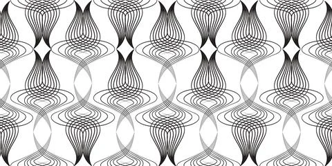 Abstract retro style arabesque linear seamless pattern. 스톡 일러스트