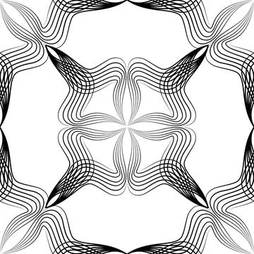 Abstract retro style arabesque linear seamless pattern. Artistic line art orn Illustrazione stock