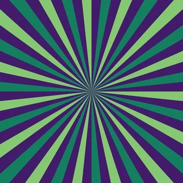 Abstract Retro Sunburst Background with Vibrant Purple and Green Radial Str.. Stock Illustration