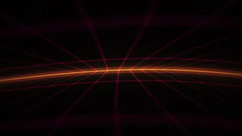 Abstract Retro Synthwave Grid Horizon with Glowing Orange and Pink Laser Li.. Stock Footage 344719214