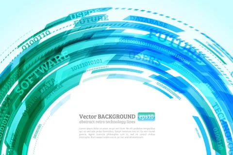 Abstract retro technology circles Stock Illustration