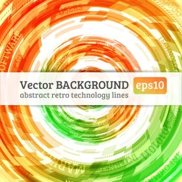 Abstract retro technology circles Stock Illustration