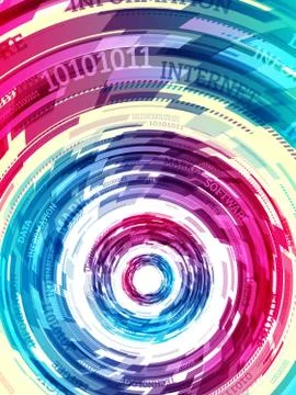 Abstract retro technology circles Stock Illustration