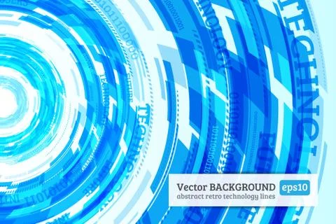 Abstract retro technology circles Illustrazione stock