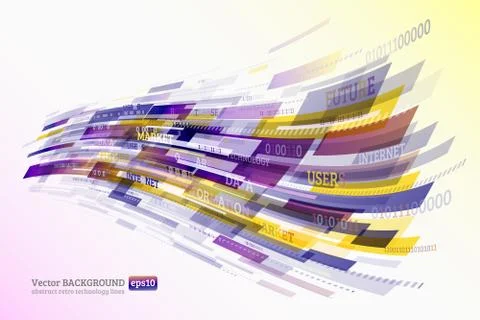 Abstract retro technology lines 스톡 일러스트
