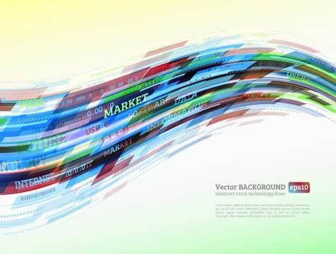 Abstract retro technology lines Stock Illustration